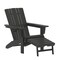 Flash Furniture Black Adirondack Chair with Ottoman and Cupholder LE-HMP-1045-110-BK-GG - alternate 1